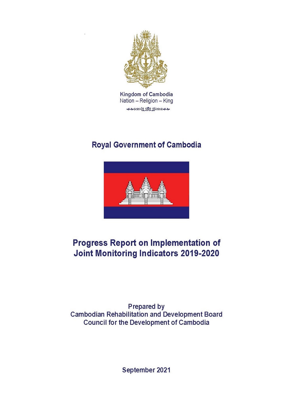 Progress Report on Implementation of Joint Monitoring Indicators 2019-2020